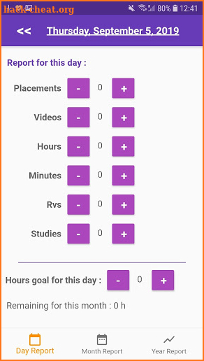 Ministry field service report screenshot