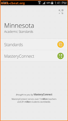 Minnesota Academic Standards screenshot