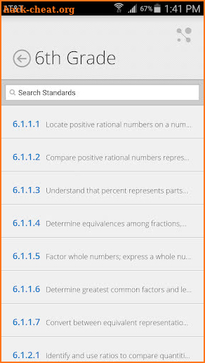 Minnesota Academic Standards screenshot