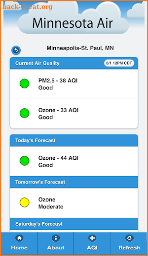 Minnesota Air Quality screenshot