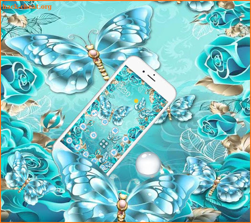 Mint butterfly Rose Theme screenshot