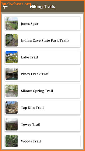 Missouri Hiking Trails screenshot