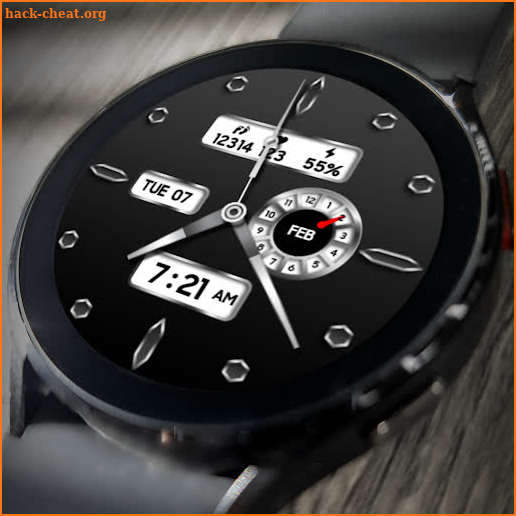 MJ073 Silver Analog Watch Face screenshot