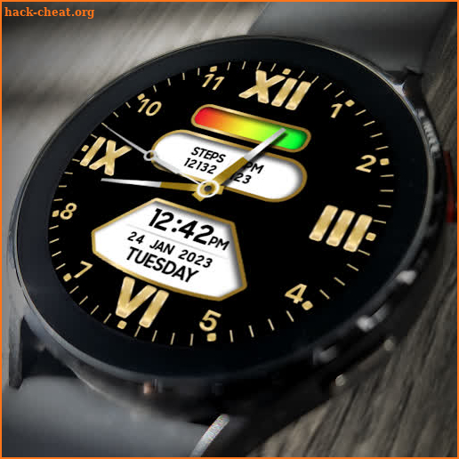 MJ075 Analog Gold Watch Face screenshot