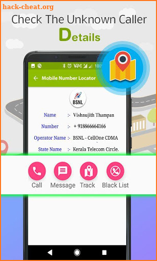 Mobile number locator : Area calculator , Compass screenshot