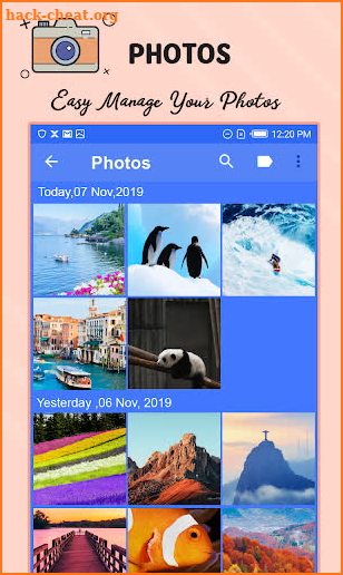 Mobile Phone Gallery for Videos, images & Data screenshot