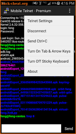 Mobile Telnet(Premium Version) screenshot