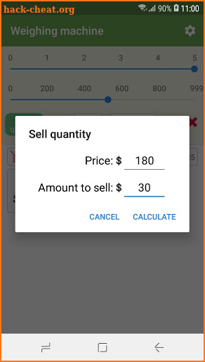 Mobile weight scale machine screenshot