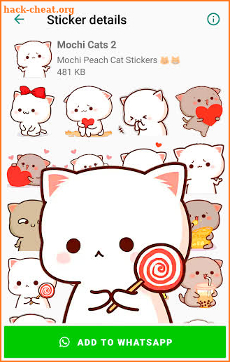 Mochi Peach Cat Stickers for WhatsApp screenshot