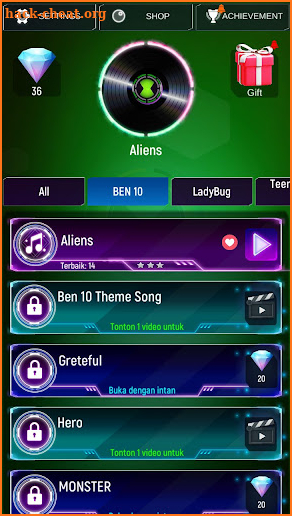 Mod BEN 10 Tiles Hop EDM screenshot