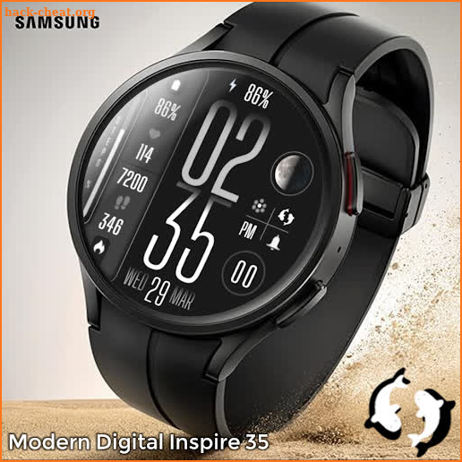 Modern Digital Watch Face IN35 screenshot