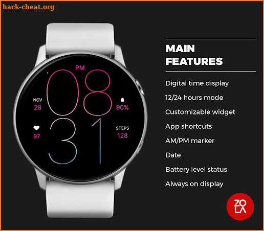 Modern Pink Light Watch Face screenshot