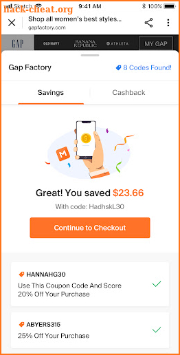 MoJo: Automatic Coupons & Cash Back screenshot