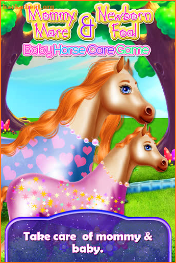 Mommy Mare & Newborn Baby Dolls Horse Care Game screenshot