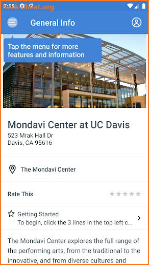 Mondavi Center screenshot