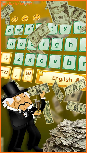 Money Green and Gold Dollars USA Keyboard Theme screenshot