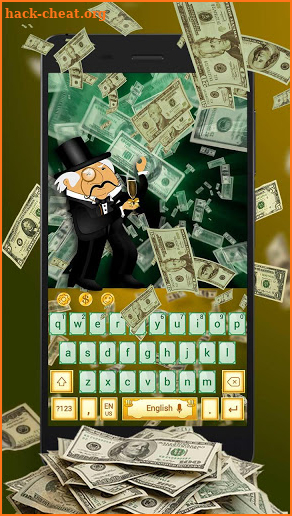 Money Green and Gold Dollars USA Keyboard Theme screenshot