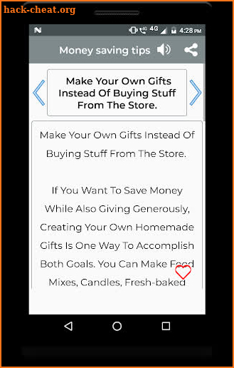 Money saving tips screenshot