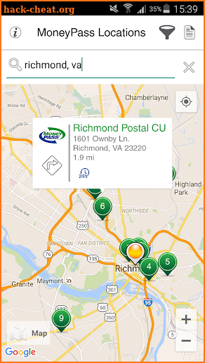 MoneyPass® Network ATM Locator screenshot