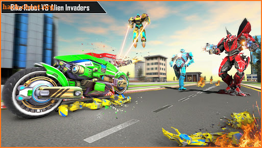 Monkey Robot Bike Transformation-Grand Robot Games screenshot