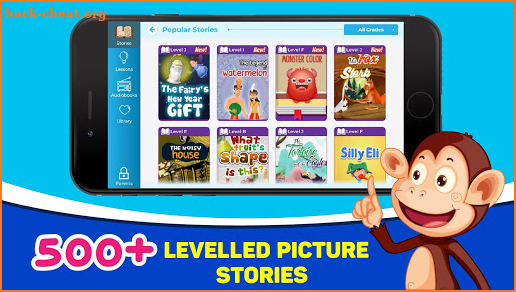 Monkey Stories: books, reading games for kids screenshot