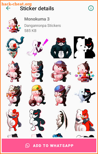 Monokuma Danganronpa Stickers for WhatsApp screenshot