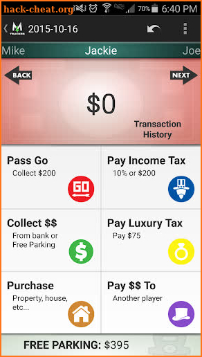 Monopoly Money Tracker screenshot