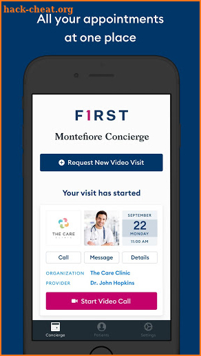 Montefiore FIRST Patient screenshot