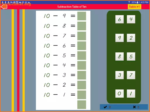 Montessori Subtraction Tables - Math for Kids screenshot