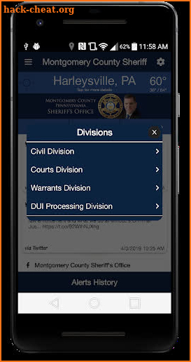 Montgomery County, PA Sheriff screenshot