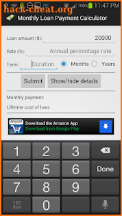 Monthly Payment Calculator screenshot