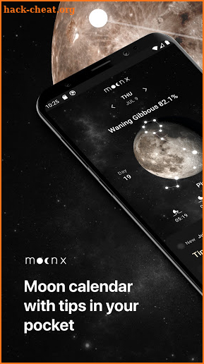 Moon phase calendar - MoonX screenshot