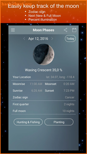 Moon Phase Calendar Zodiac screenshot