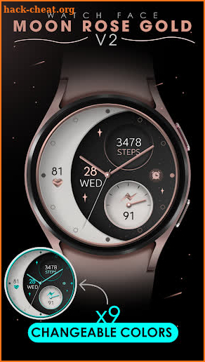 Moon Rose Gold v2 watch face screenshot