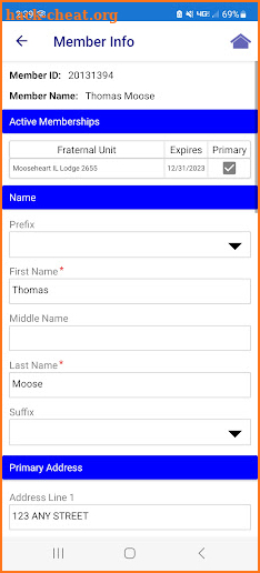 Moose Membership screenshot