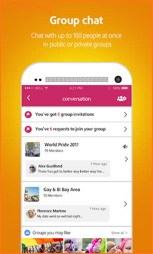 Moovz: Social Network for Gay, Lesbian, Bi & Trans screenshot