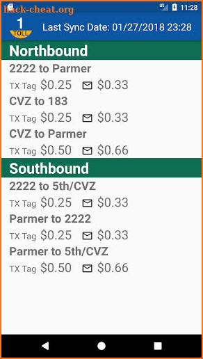 MoPac Toll Rates screenshot