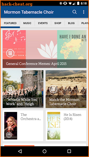 Mormon Tabernacle Choir screenshot