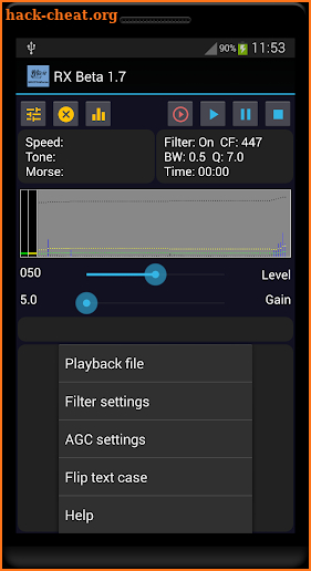 Morse Code Reader & Recorder - G0HYN RX Morse screenshot