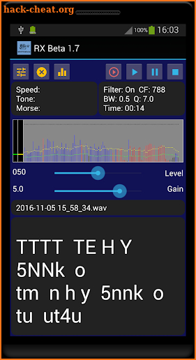 Morse Code Reader & Recorder - G0HYN RX Morse screenshot