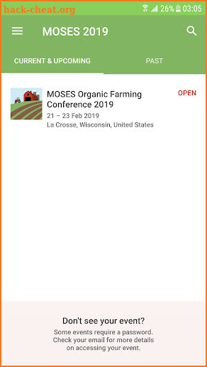 MOSES Organic Conference screenshot