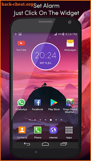 Moto Z2 Play Digital Clock Widget Unlocked screenshot