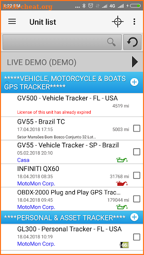 MotoMon GPS Tracking screenshot