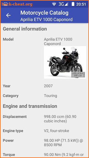 Motorcycle Catalog screenshot