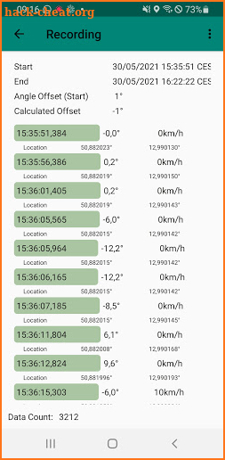 Motorcycle Lean Angle Recorder screenshot