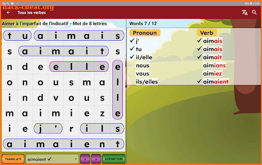 Mots Cachés Verbes screenshot