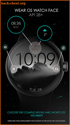 Mountain minimal watch face screenshot