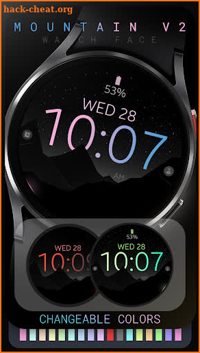 Mountain v2 digital watch face screenshot