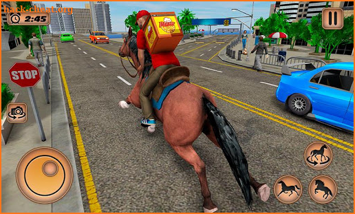 Mounted Horse Riding Pizza Guy: Food Delivery Game screenshot