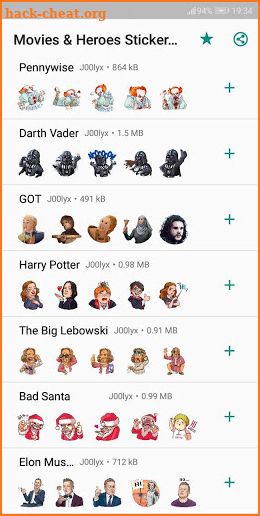 Movie and Comics Stickers - WAStickerApps screenshot